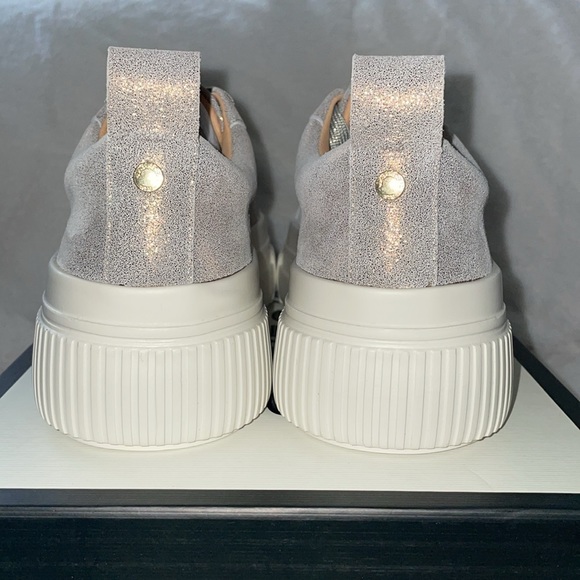 NWT J/SLIDES WEST Bronze Metallic Leather Sneaker - Picture 9 of 15